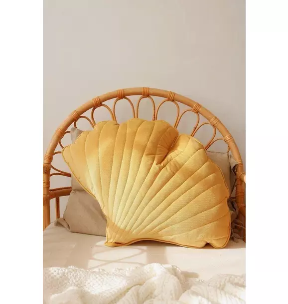 Velvet “Honey” Ginkgo Leaf Pillow