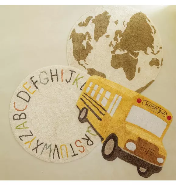 RugCycled washable rug World Map