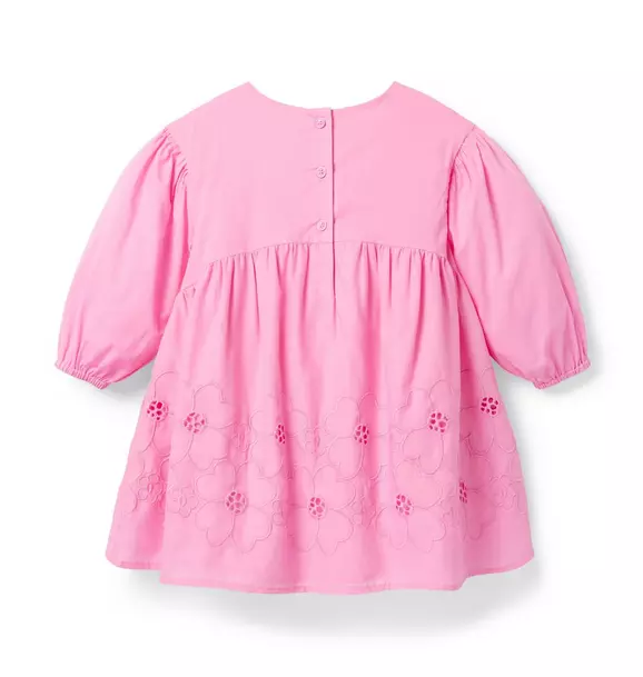 Embroidered Floral Puff Sleeve Dress