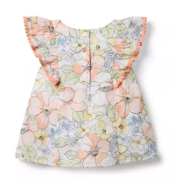 Floral Circle Trim Top