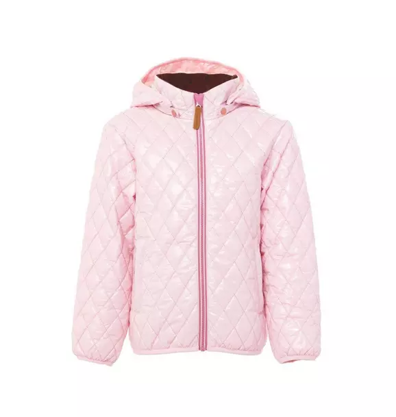 Shiny Ballerina Pink Quilted Puffer Coat