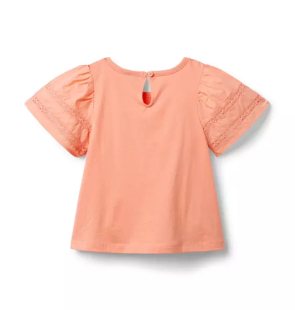 Lace Trim Puff Sleeve Top