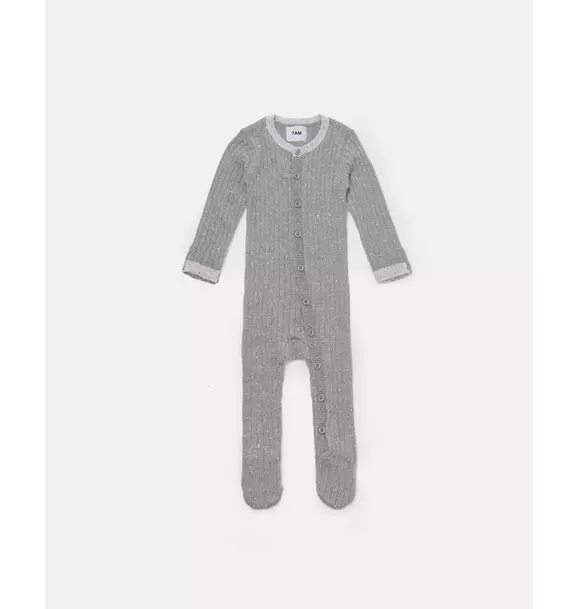 Long Sleeve Jumpsuit Footie - Hug Me - Heather Grey