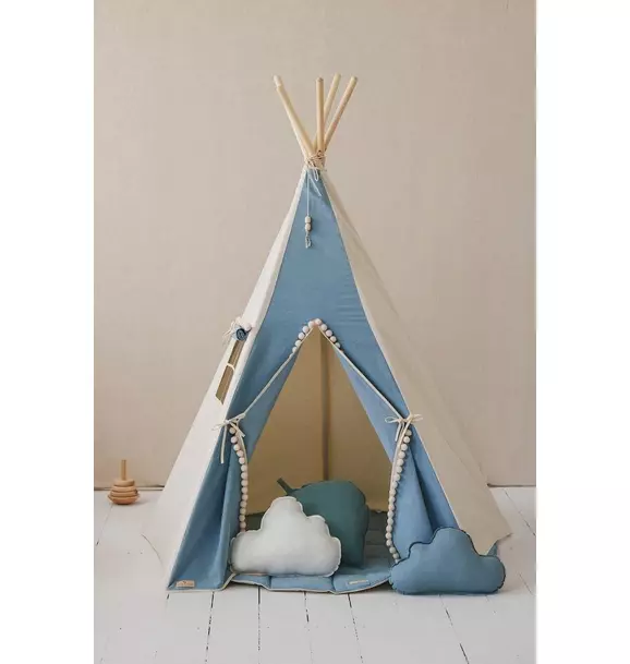 “Jeans” Teepee Tent with Pompoms