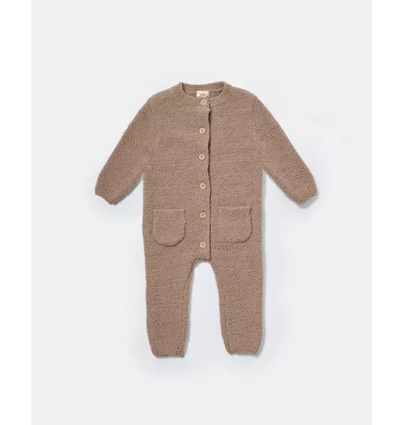 Long Sleeve Jumpsuit Fuzzy - Taupe