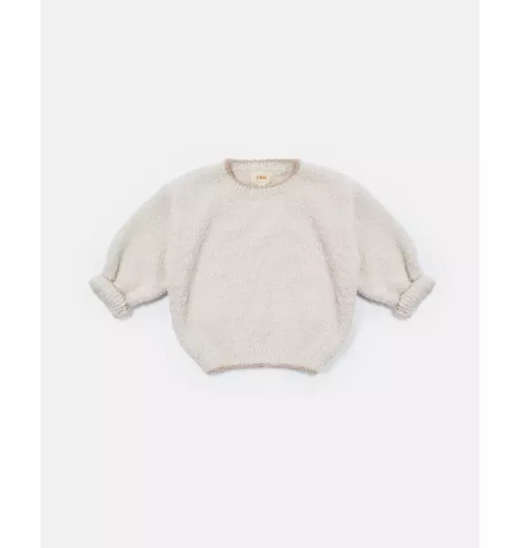 Boxy Sweater Fuzzy - Ecru