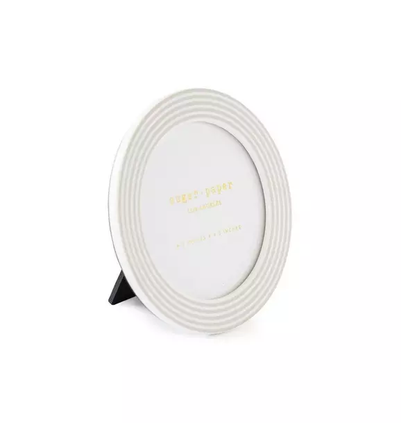 Grey Stripe Round Frame