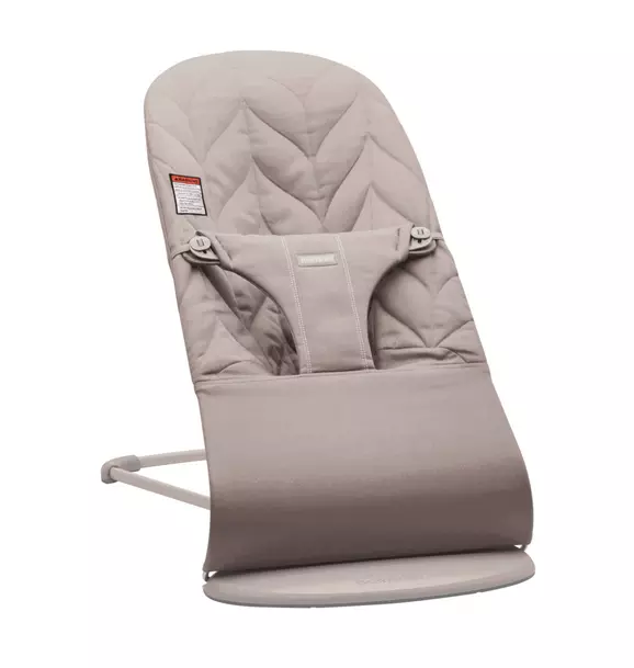Baby Bouncer Bliss: Petal Quilt Woven | Sand Gray