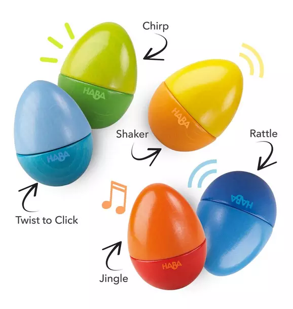 Set of 5 Wooden Musical Eggs