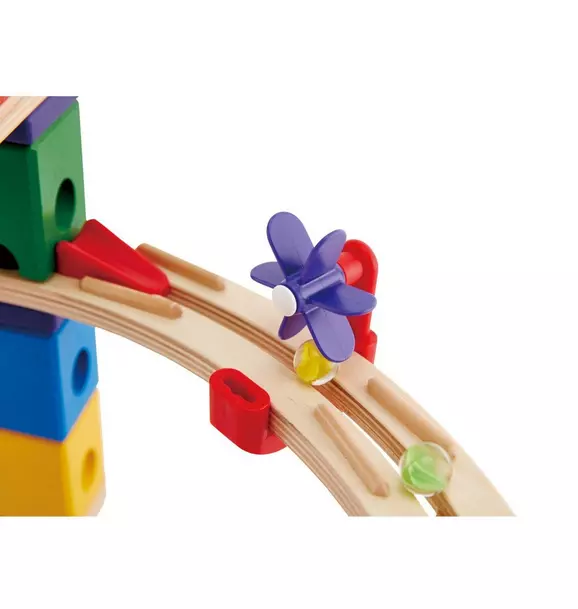 Quadrilla Wooden Marble Run: Race to the Finish - 58 pcs