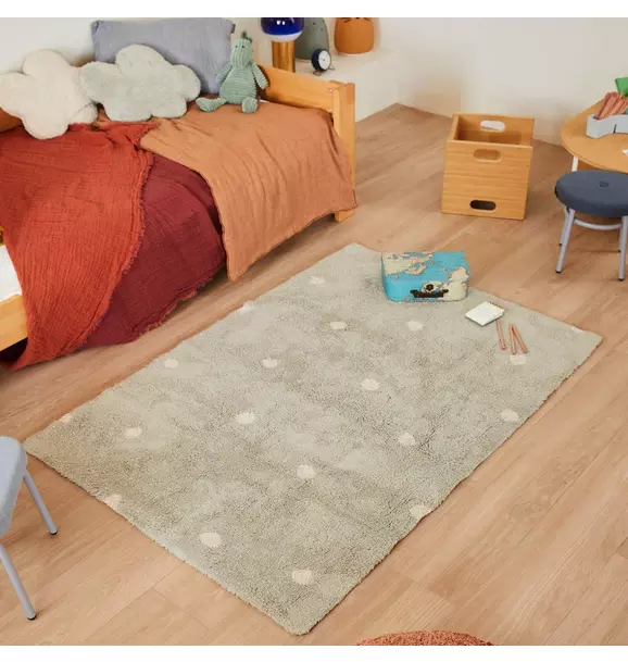 Washable Rug Mini Dot Blue Sage