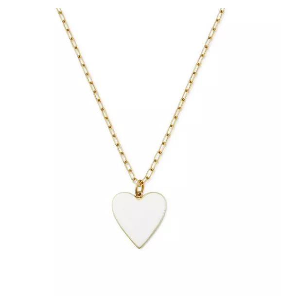 Kid's White Heart Necklace
