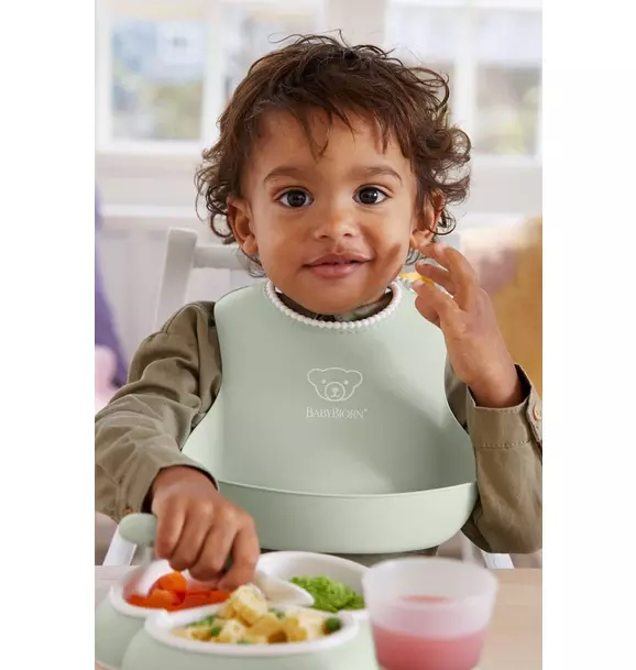 Baby Bib 2-Pack, Gray / Green