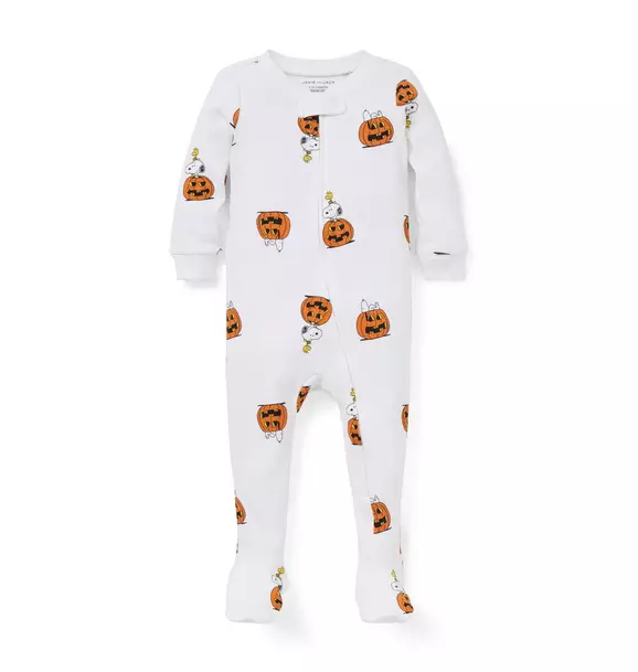 Baby Good Night Footed Pajama In Peanuts Halloween Pumpkin