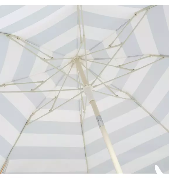 Compact Beach Umbrella: La Palma Sage Stripe