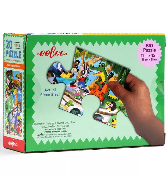 20 Piece Puzzle: Animals in Town