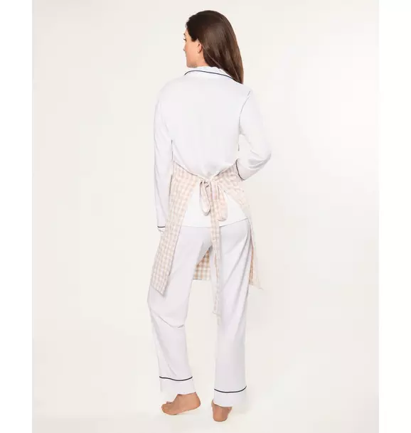 Adult's Twill Apron in Camel Gingham