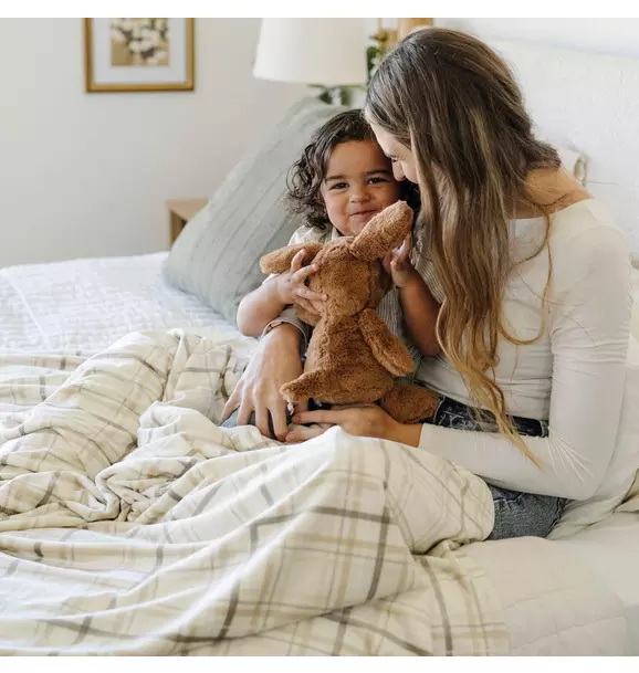 Minky Stretch Blanket in Plaid