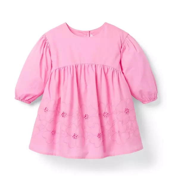Embroidered Floral Puff Sleeve Dress