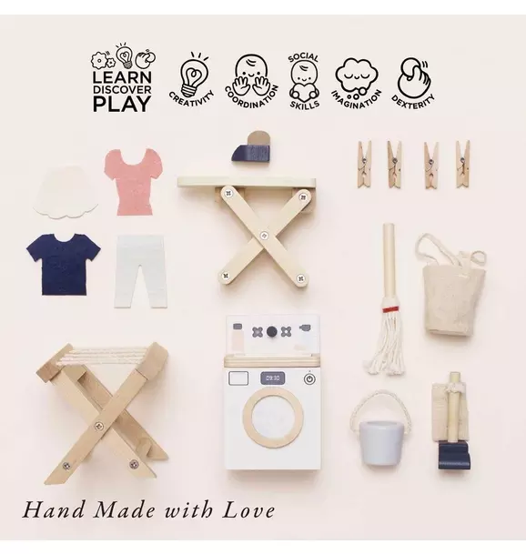 Wooden Dolls House Laundry Room - 16 Piece