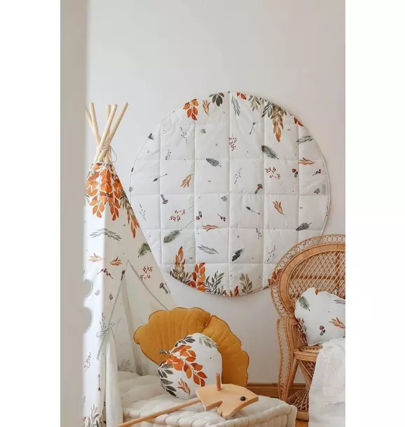 “Forest Friends” Round Cotton Mat