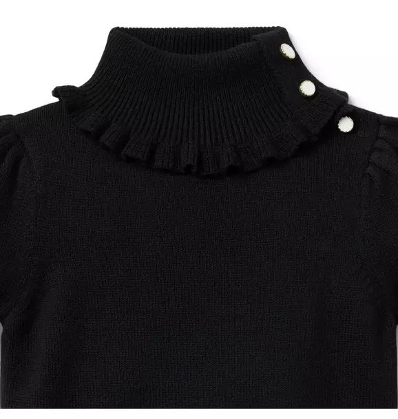 Turtleneck Puff Sleeve Sweater Top