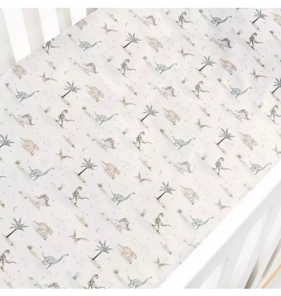 Dino Dreams Crib Sheet - Sage