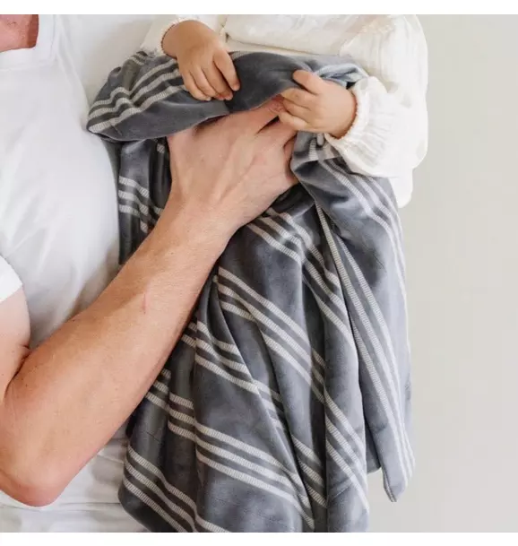 Minky Stretch Receiving Blanket in Stripe