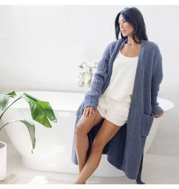Waffle Knit Robe in Oxford