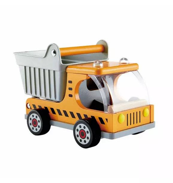 Wooden Construction: Dumper Truck - Yellow