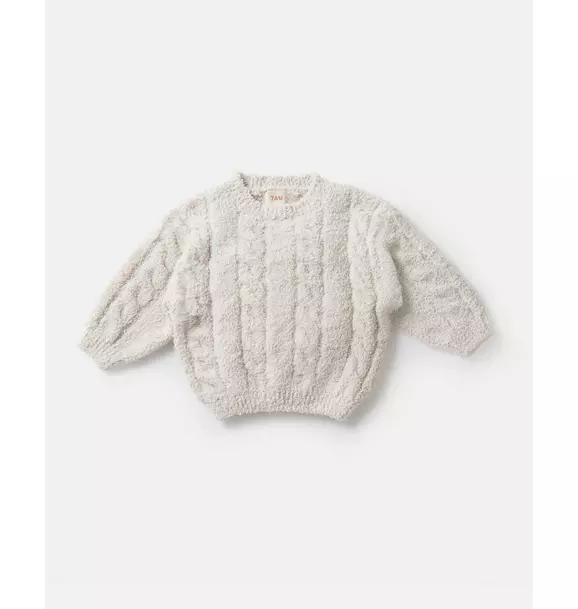 Cable Sweater Fuzzy - Ecru