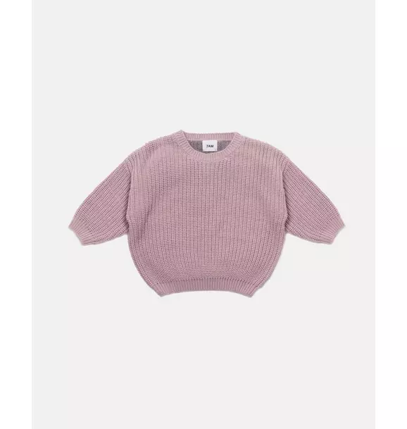 Long Sleeve Sweater Chunky - Ash Rose/Heather Grey