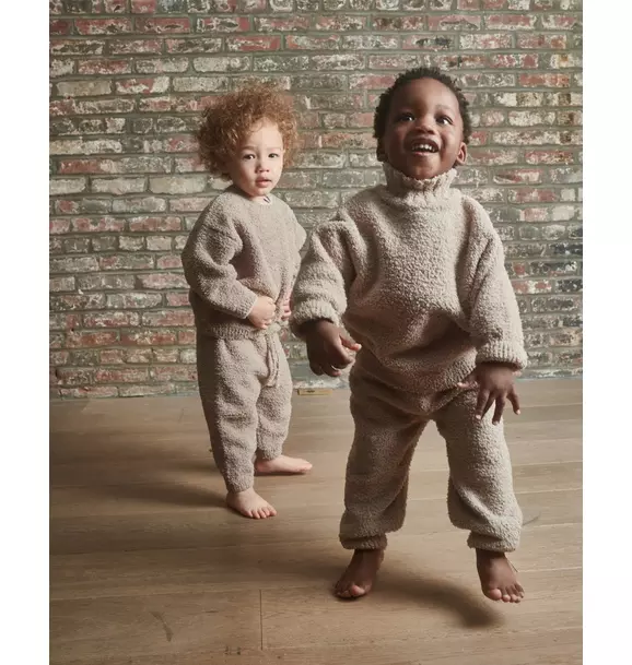 Boxy Lounge Pants Fuzzy - Taupe