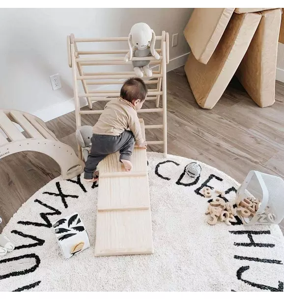 Washable Rug ABC Natural - Black