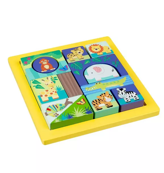 Jungle Animals: Wooden Block Puzzle