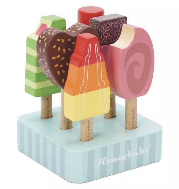 Wooden Ice Lollies Popsicles - 7 Piece