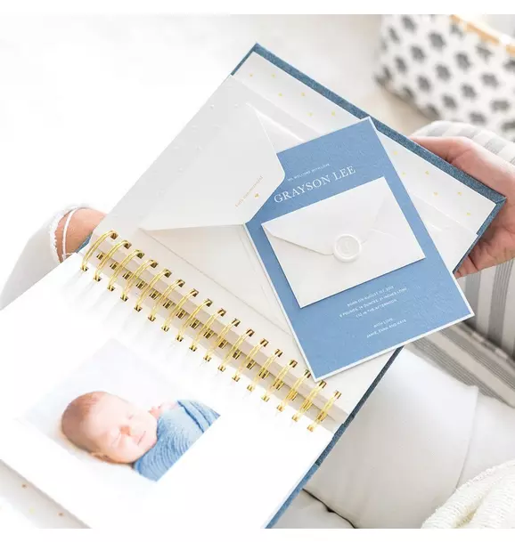 Cream and Black Pindot Baby Book