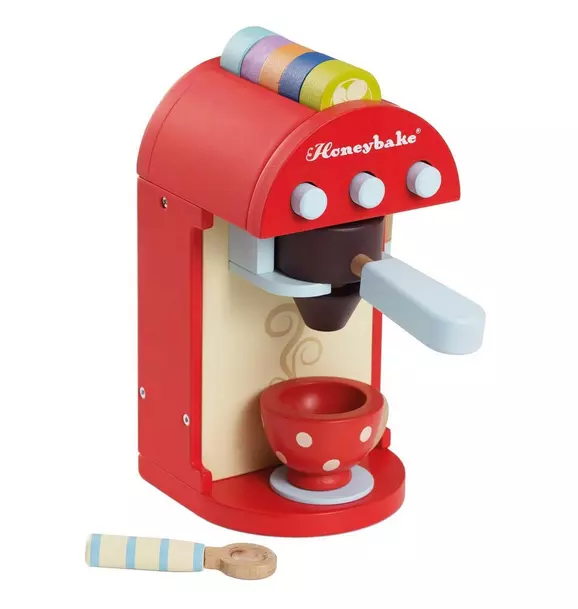 Wooden Toy Coffee Machine & Pods