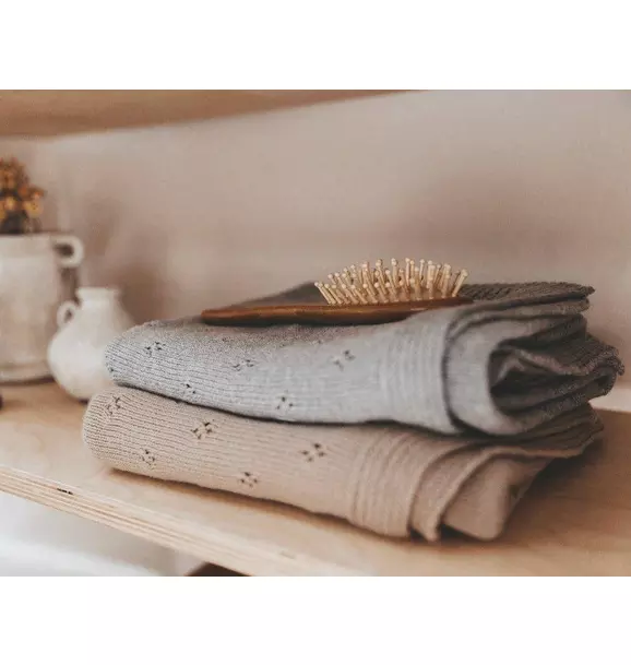 Flower Gray Baby Blanket