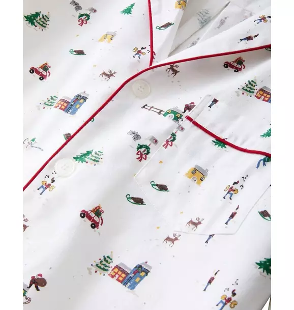 Men's Twill Pajama Set in Holiday Town