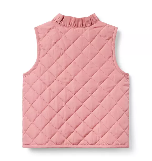 The Quilted Ruffle Collar Vest