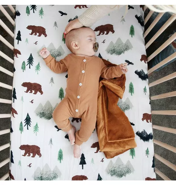 Cotton Muslin Crib Sheet Yosemite