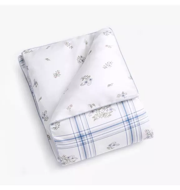 Fleur + Stripe Toddler Duvet Set - Ivory