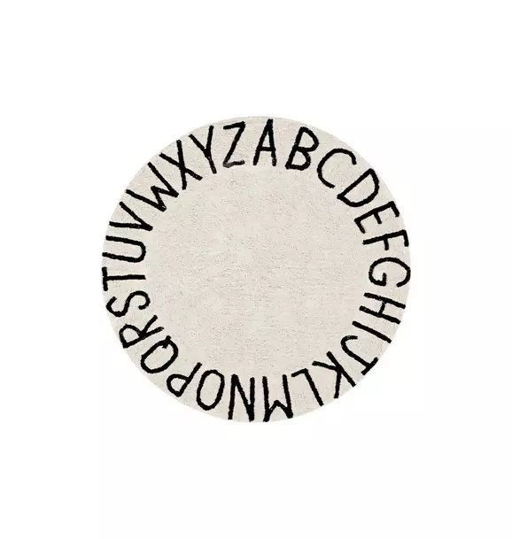 Washable Rug ABC Natural - Black