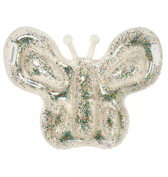 Kids Lie-On Float: Butterfly Cotton Candy - Glitter