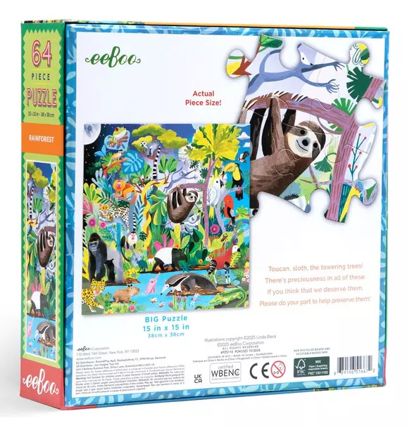 64 Piece Puzzle: Rainforest