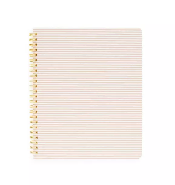 Spiral Notebook, Dusty Rose Stripe