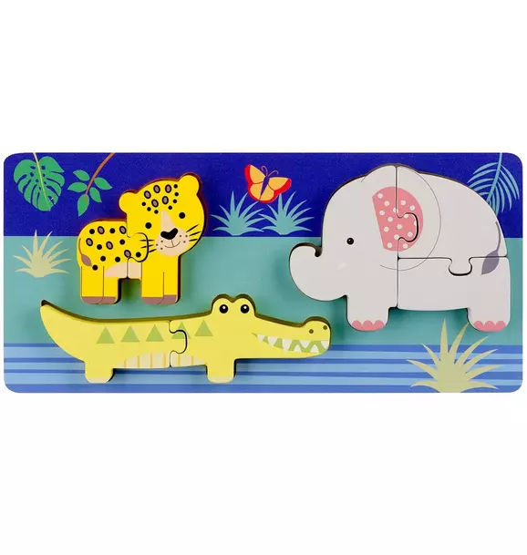 Jungle Animals: Mini Wooden Puzzle (7 Pieces)