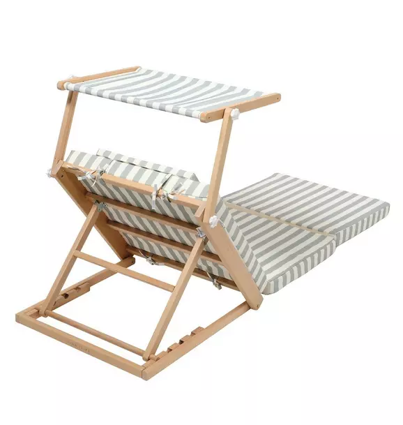 Pool House Daybed: La Palma Sage Stripe