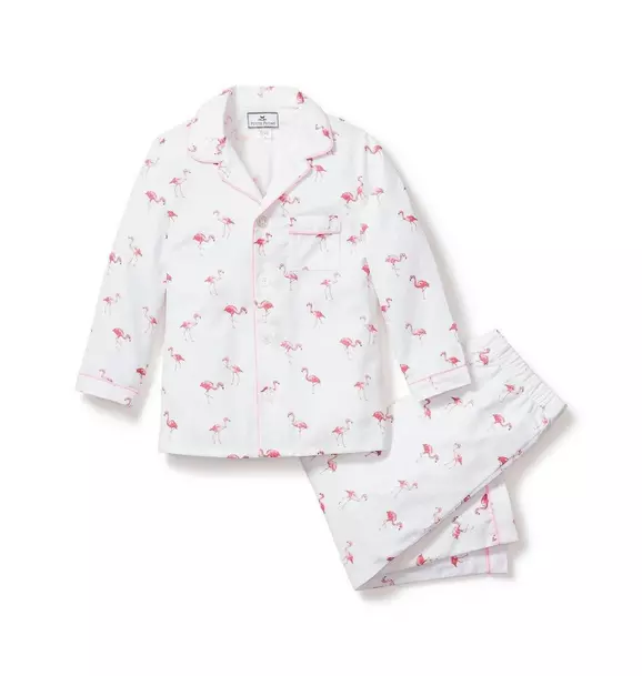 Kid's Twill Pajama Set in Flamingos
